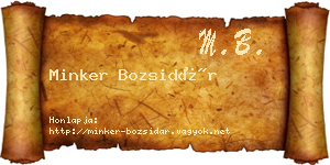 Minker Bozsidár névjegykártya